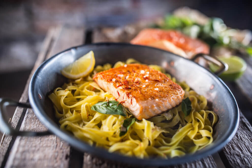 Fresh salmon is an excellent source of Omega-3's in heart healthy meals. 